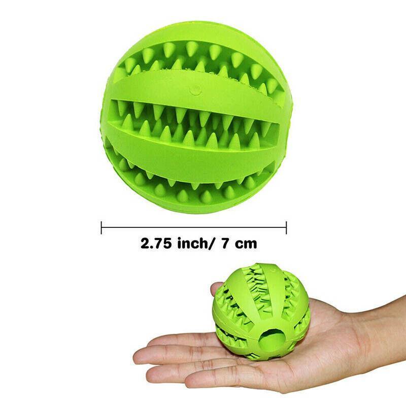 Dog Chew Toy Rubber Ball Treat Dispenser Dental Cleaning Training Play Ball - Light Blue Spherical (Large)