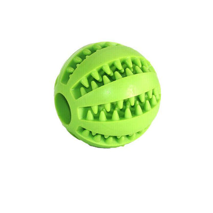 Dog Chew Toy Rubber Ball Treat Dispenser Dental Cleaning Training Play Ball - Light Blue Spherical (Large)
