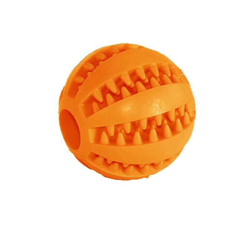 Dog Chew Toy Rubber Ball Treat Dispenser Dental Cleaning Training Play Ball - Light Blue Spherical (Large)