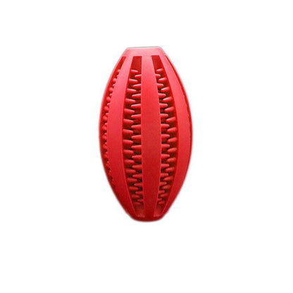 Dog Chew Toy Rubber Ball Treat Dispenser Dental Cleaning Training Play Ball - Light Blue Spherical (Large)