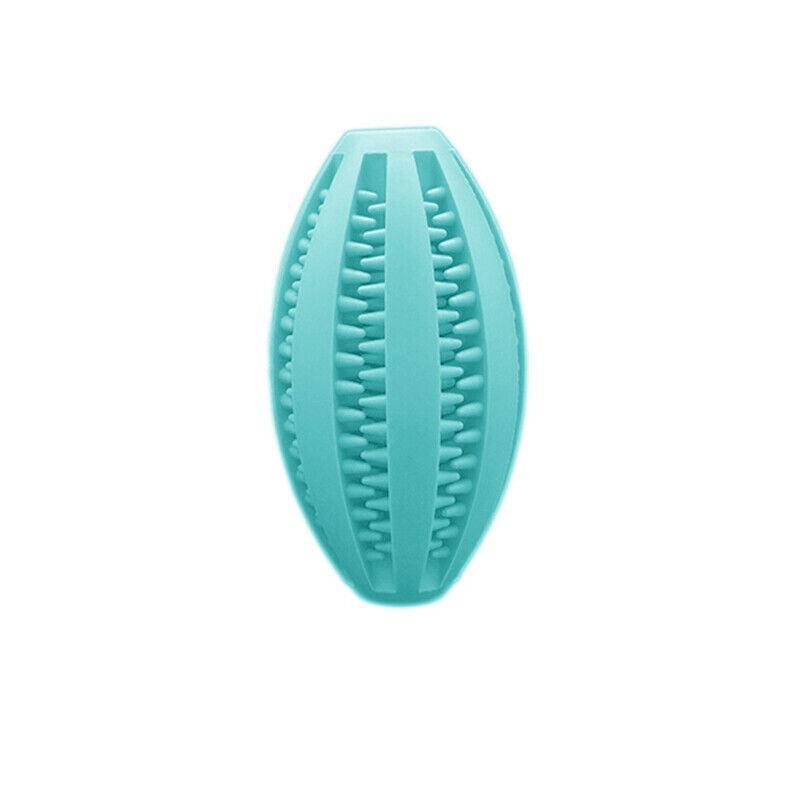 Dog Chew Toy Rubber Ball Treat Dispenser Dental Cleaning Training Play Ball - Light Blue Spherical (Large)