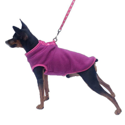 XS Pet Dog Puppy Winter Warm Fleece Jumper Vest Coat Jacket Apparel Clothes - Blue