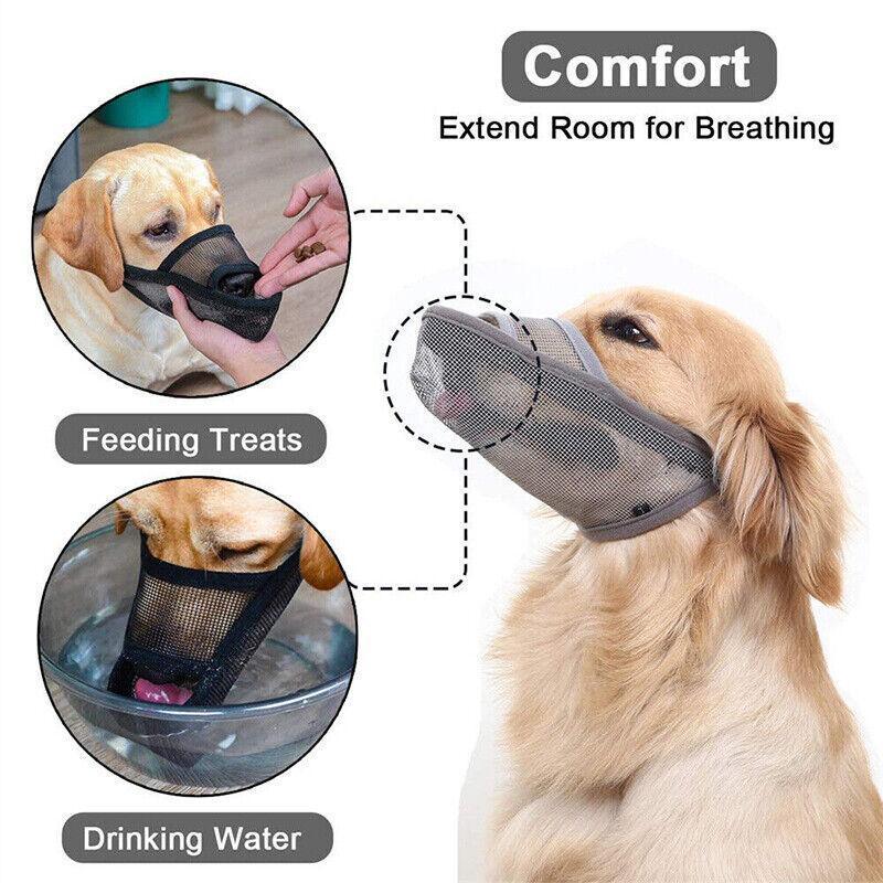 Adjustable XXS Size Pet Dog Mask Mouth Muzzle Anti Barking Bite Stop Chewing Mask - Black