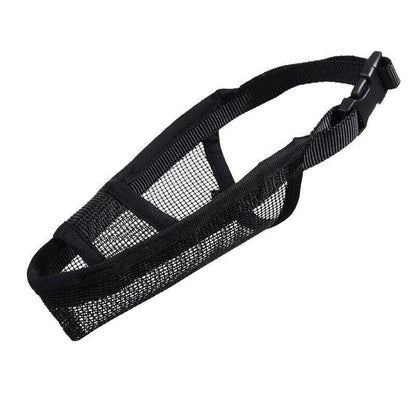Adjustable XXS Size Pet Dog Mask Mouth Muzzle Anti Barking Bite Stop Chewing Mask - Black
