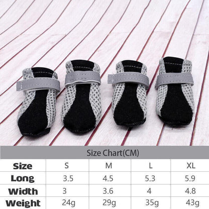 4PCS M Size Anti Slip Waterproof Protective Dog Shoes Rain Boots Pet Socks Booties - Blue