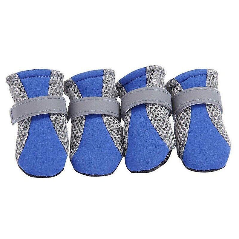 4PCS M Size Anti Slip Waterproof Protective Dog Shoes Rain Boots Pet Socks Booties - Blue
