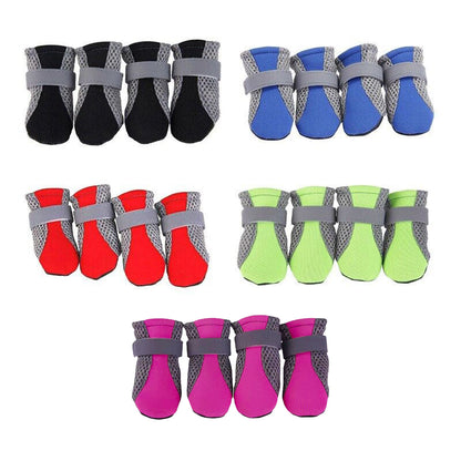 4Pcs XL Size Anti Slip Waterproof Protective Dog Shoes Rain Boots Pet Socks Booties - Green