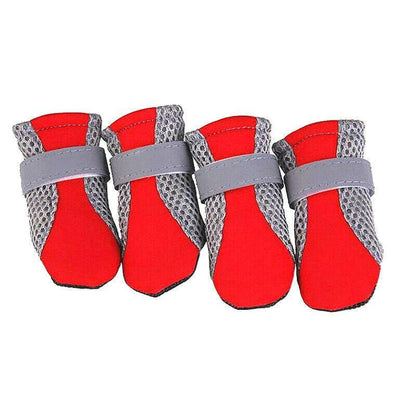 4Pcs XL Size Anti Slip Waterproof Protective Dog Shoes Rain Boots Pet Socks Booties - Red