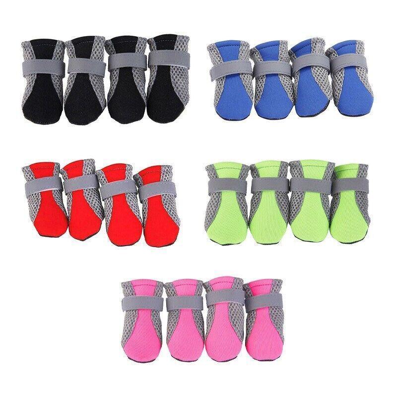 4PCS M Size Anti Slip Waterproof Protective Dog Shoes Rain Boots Pet Socks Booties - Red