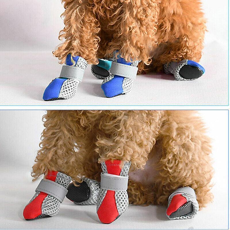 4PCS M Size Anti Slip Waterproof Protective Dog Shoes Rain Boots Pet Socks Booties - Red