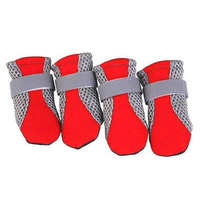 4PCS M Size Anti Slip Waterproof Protective Dog Shoes Rain Boots Pet Socks Booties - Red