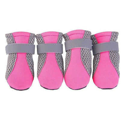 4PCS M Size Anti Slip Waterproof Protective Dog Shoes Rain Boots Pet Socks Booties - Red