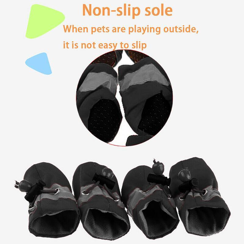 Set Anti Slip Waterproof Protective Dog Shoes Rain Boots Pet Socks Booties 4Pcs - S