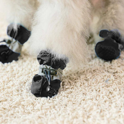 Set Anti Slip Waterproof Protective Dog Shoes Rain Boots Pet Socks Booties 4Pcs - S