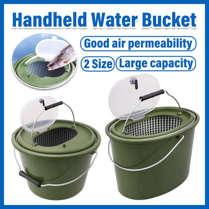 Portable Double Live Fish Bucket Breathable Fish Storage Container for Fishing - M.