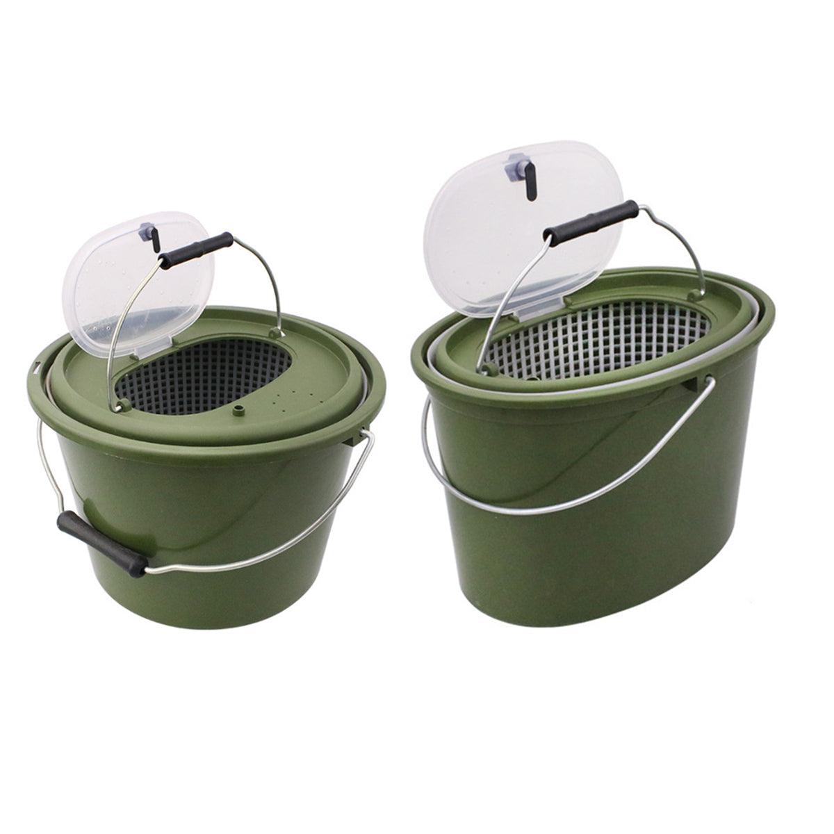 Portable Double Live Fish Bucket Breathable Fish Storage Container for Fishing - M.