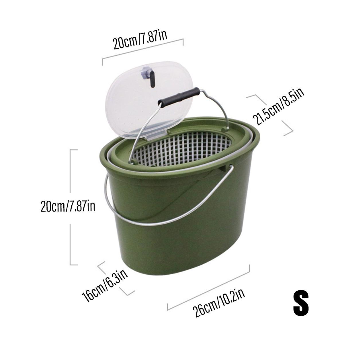 Portable Double Live Fish Bucket Breathable Fish Storage Container for Fishing - M.