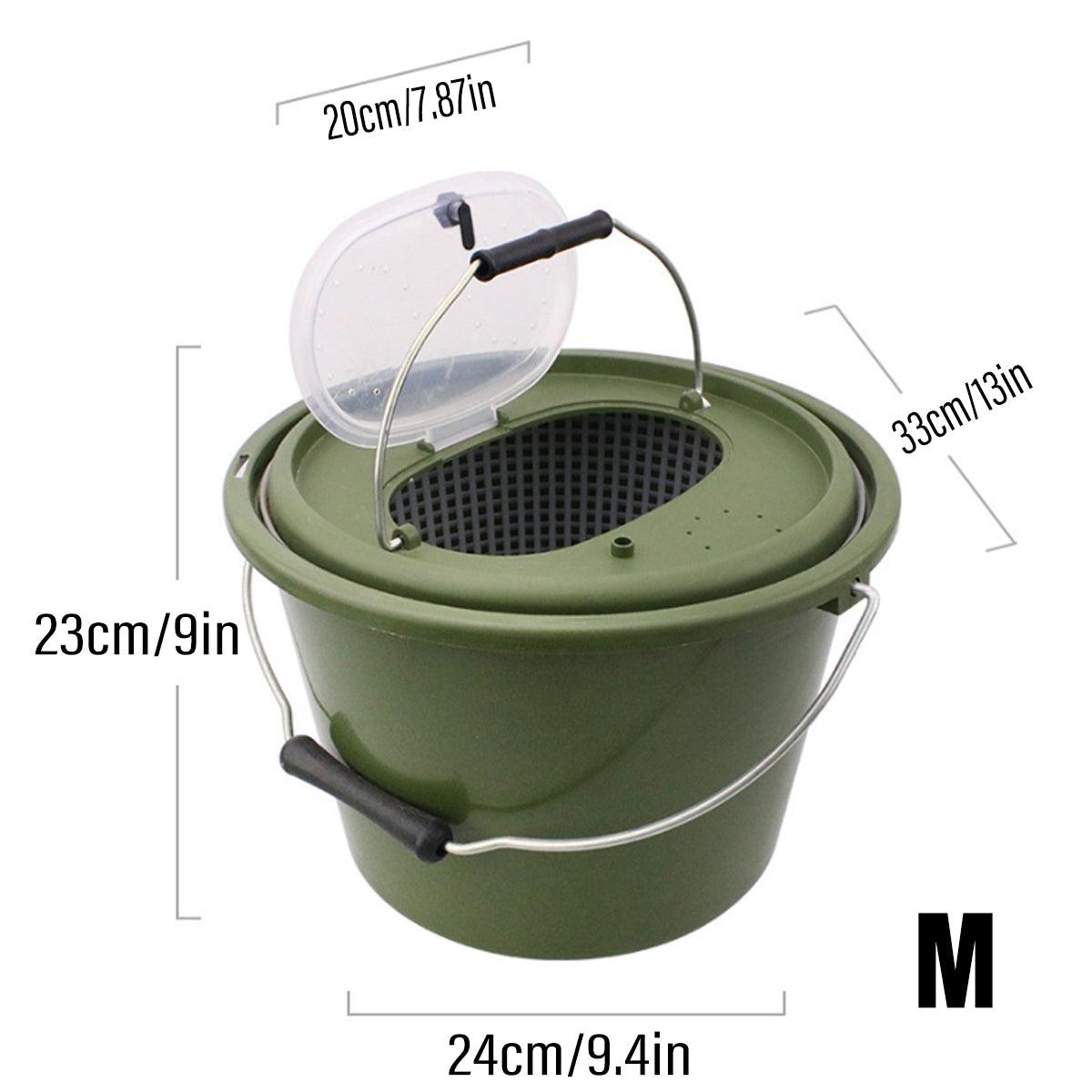 Portable Double Live Fish Bucket Breathable Fish Storage Container for Fishing - M.