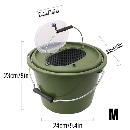 Portable Double Live Fish Bucket Breathable Fish Storage Container for Fishing - M.