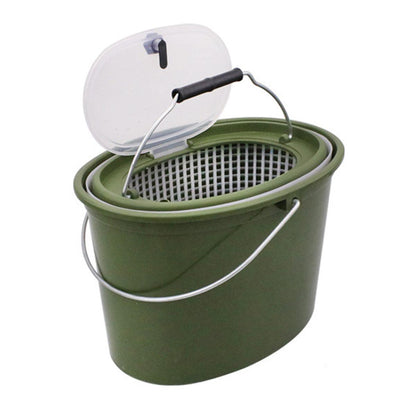 Portable Double Live Fish Bucket Breathable Fish Storage Container for Fishing - M.