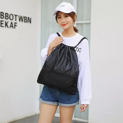 Backpack Sport Pack String Tote Gym Bag Cinch Sack School Drawstring Capacity - Dark Blue