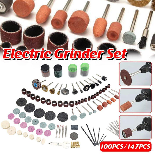 100/147pcs Electric Mill Set Accessories Grinding Cutting Drilling Tool Kit - 100Pcs(Without Grinder Pen).