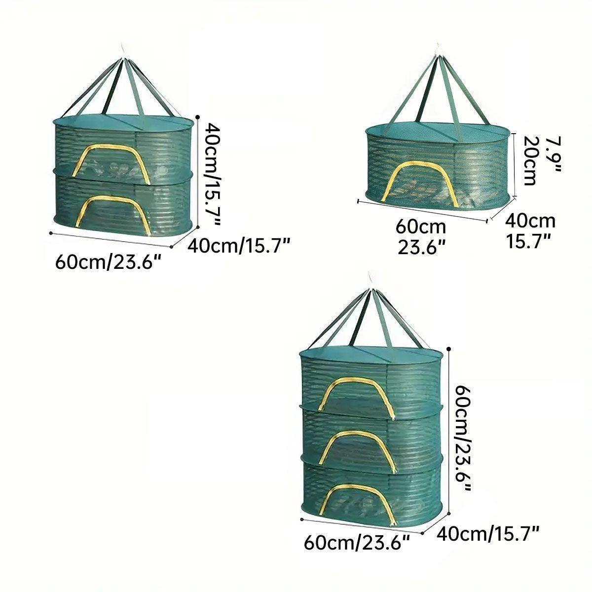 Anti Mosquito Fully Enclosed Drying Net Basket for Fish Vegetables Fruit Herbs - Double layer.