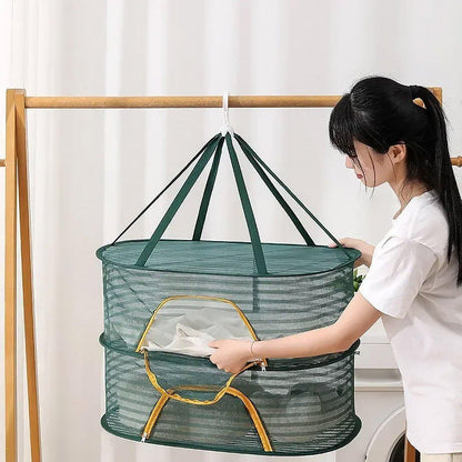 Anti Mosquito Fully Enclosed Drying Net Basket for Fish Vegetables Fruit Herbs - Double layer.