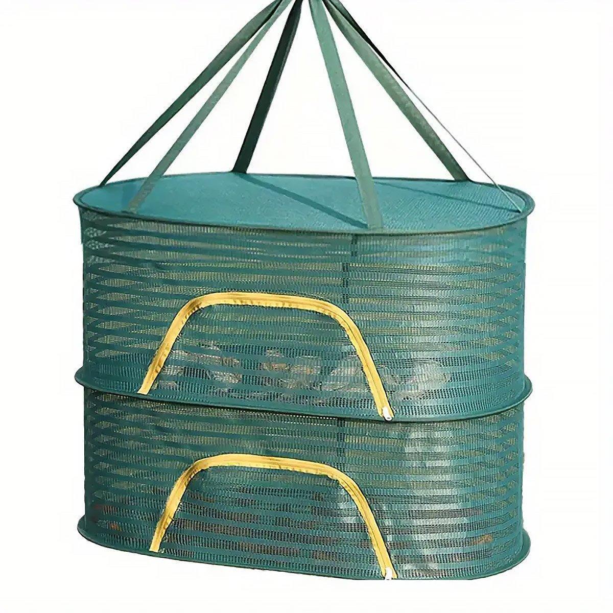 Anti Mosquito Fully Enclosed Drying Net Basket for Fish Vegetables Fruit Herbs - Double layer.