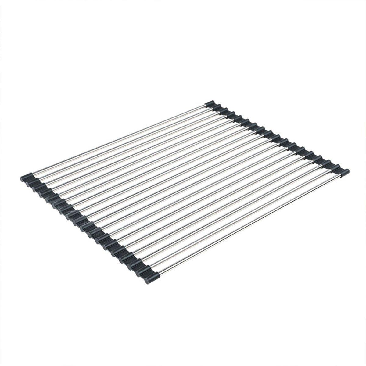 Multifunctional Stainless Steel Draining Rack Folding Sink Organizer for Kitchen - 580 x 400mm