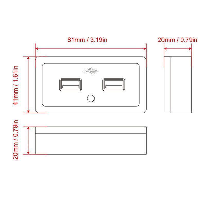 Dual USB Car Charger Socket Panel 5V 3.1A 12V 24V for Car RV Motorcycle.