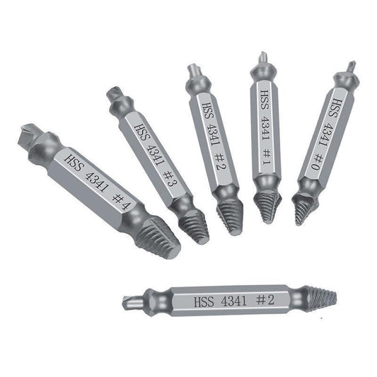 6Pcs Damaged Screw Extractor Set Easy Out Broken Drill Bit Remover Kit Speed Out.