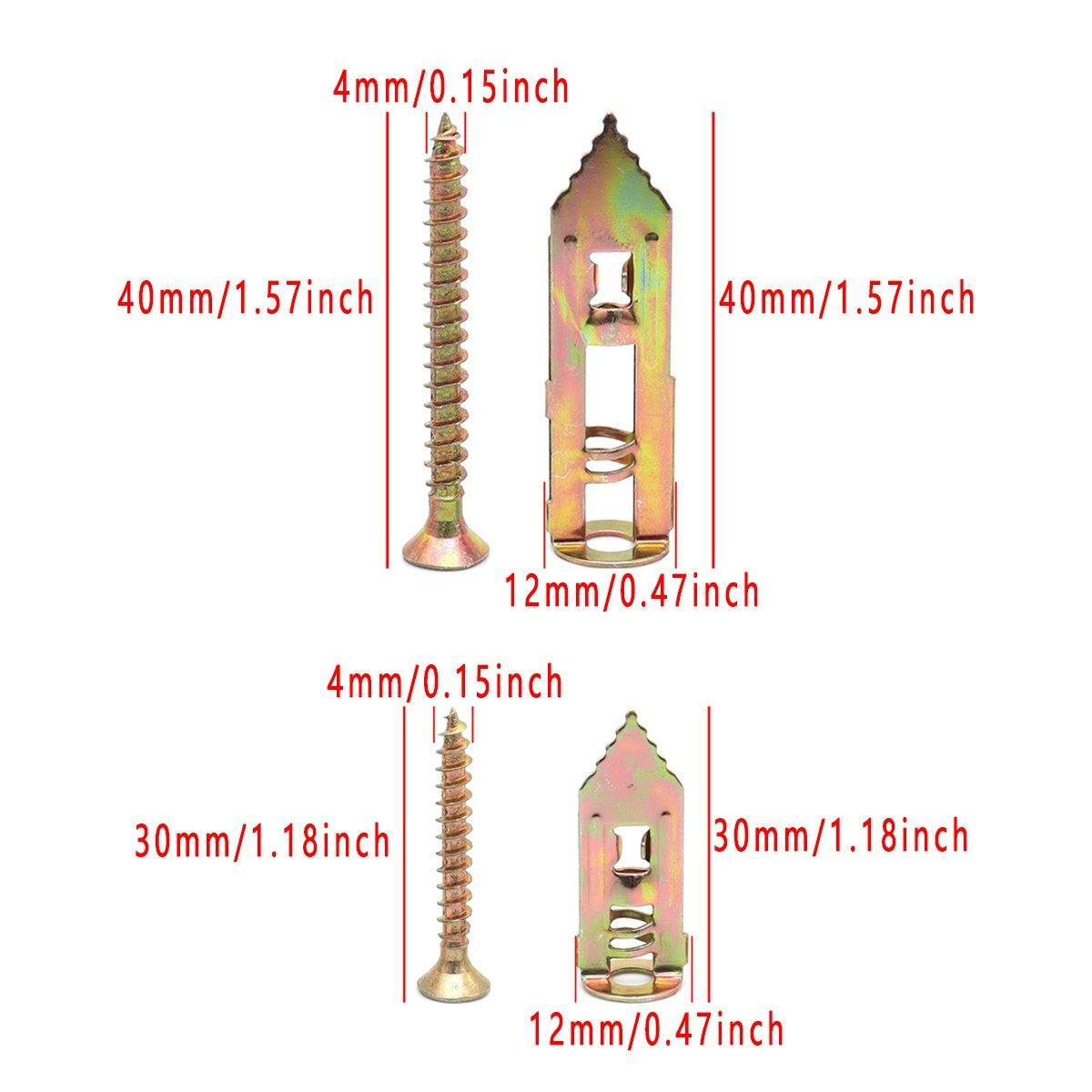 100PCS Self-Drilling Anchors Screws Percussion Expansion Kit -12x30mm/12x40mm - 12x30mm