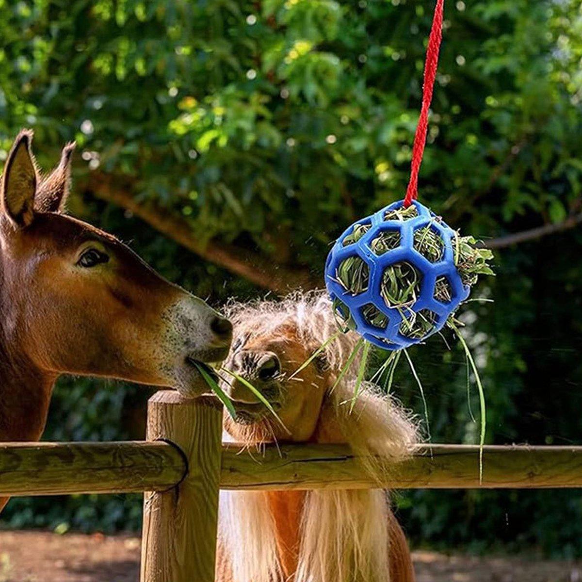 Hanging Hay Feeders Stable Feed Polo Feeding Balls Toy for Horses and Livestock - Green