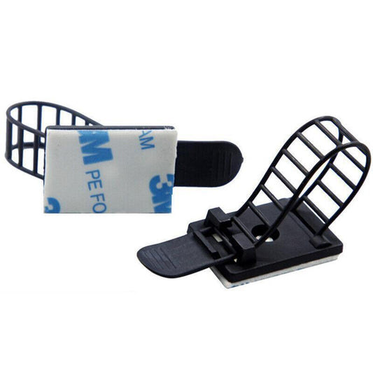 Adjustable Cable Clips Straps Adhesive Cord Management Wire Organizer Black Au.
