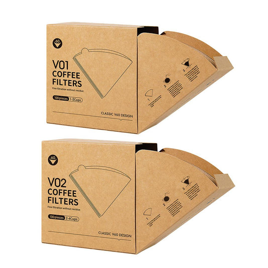 100PCS Coffee Filter Paper Drip Cone Funnel Handmade Filters for Coffee Machine - V02-100PCS.