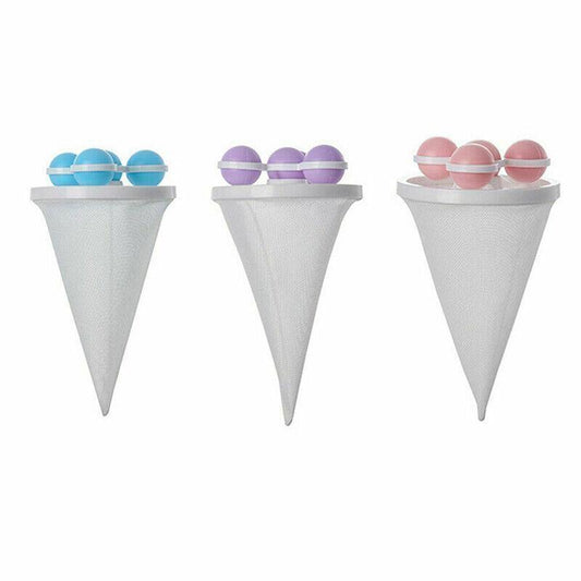 2 Pcs Reusable Hair Lint Catcher Removal Net Bag Wash Machine Float Filter - Pink