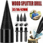 32-42mm High Speed Twist Firewood Drill Bit Wood Splitting Splitter Cone Driver - 38MM.