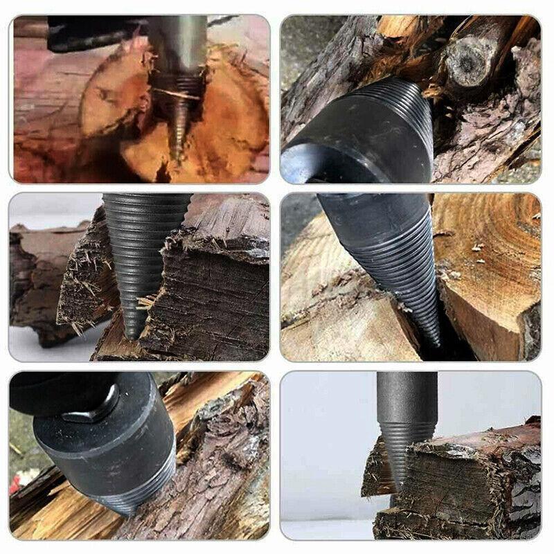 32-42mm High Speed Twist Firewood Drill Bit Wood Splitting Splitter Cone Driver - 38MM.