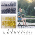 Fishing Hooks Octopus Style 100pcs Chemically Sharpened Assorted Sizes 3-12 - Gold.