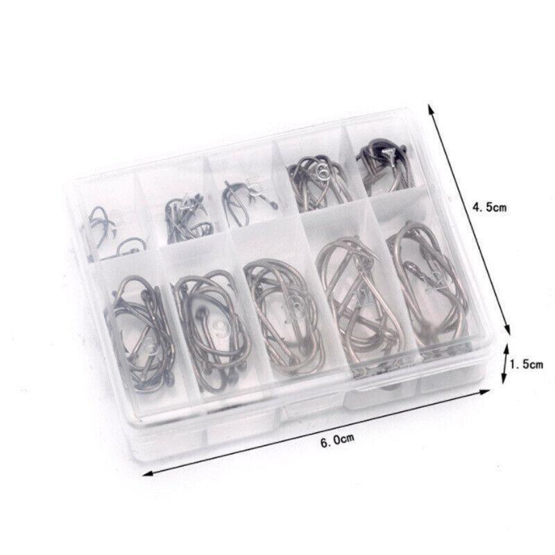 Fishing Hooks Octopus Style 100pcs Chemically Sharpened Assorted Sizes 3-12 - Gold.