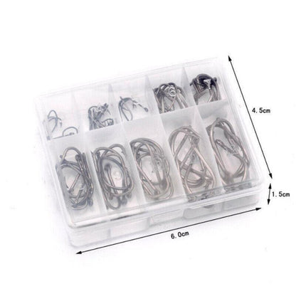 Fishing Hooks Octopus Style 100pcs Chemically Sharpened Assorted Sizes 3-12 - Gold.
