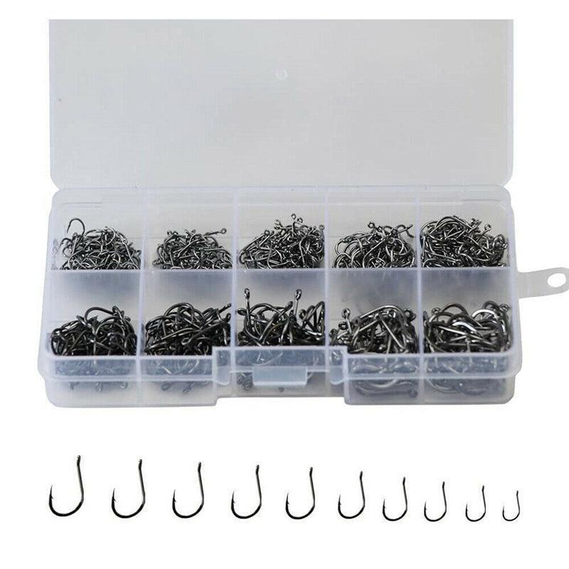 Fishing Hooks Octopus Style 100pcs Chemically Sharpened Assorted Sizes 3-12 - Gold.