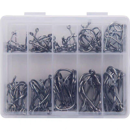 Fishing Hooks Octopus Style 100pcs Chemically Sharpened Assorted Sizes 3-12 - Gold.