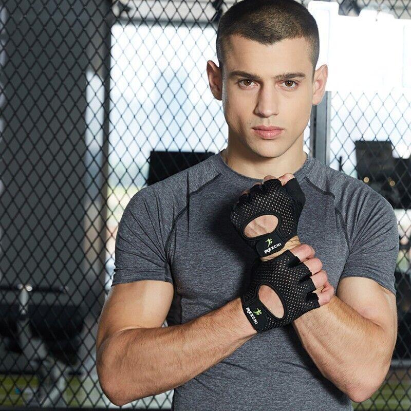 M Size Women Fitness Gym Training Gloves Half Finger Gel Weight Lifting Workout Gloves - Grey.