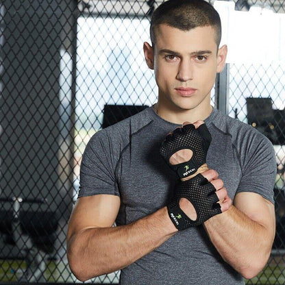 M Size Women Fitness Gym Training Gloves Half Finger Gel Weight Lifting Workout Gloves - Grey.