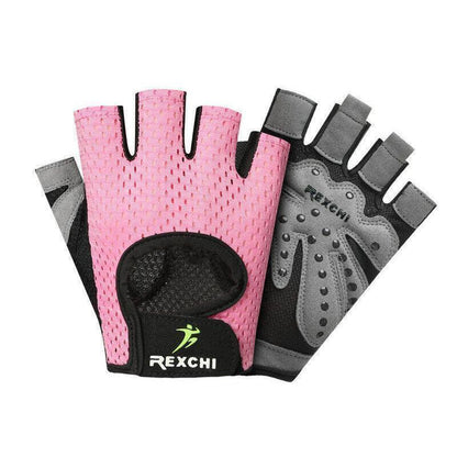 M Size Women Fitness Gym Training Gloves Half Finger Gel Weight Lifting Workout Gloves - Grey.