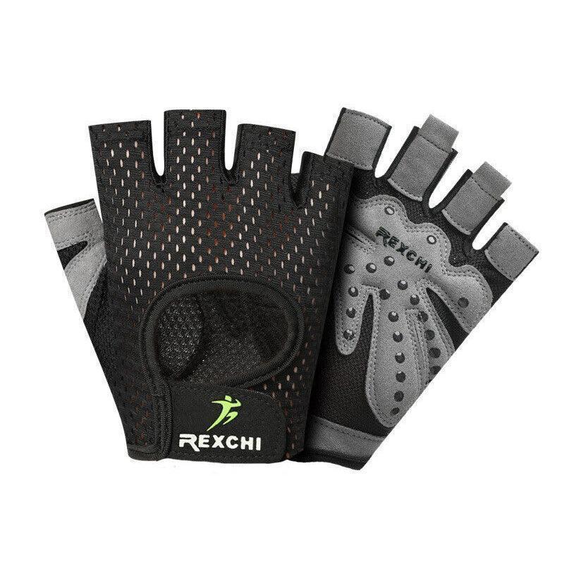 M Size Women Fitness Gym Training Gloves Half Finger Gel Weight Lifting Workout Gloves - Grey.