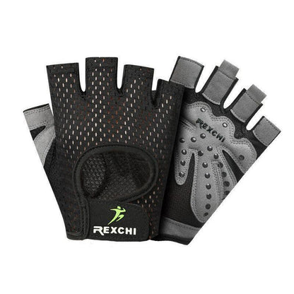 M Size Women Fitness Gym Training Gloves Half Finger Gel Weight Lifting Workout Gloves - Grey.