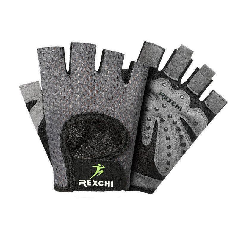 M Size Women Fitness Gym Training Gloves Half Finger Gel Weight Lifting Workout Gloves - Grey.